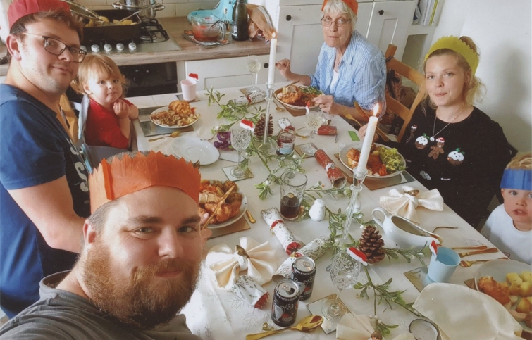 Sharon and her family on Christmas Day 2021
