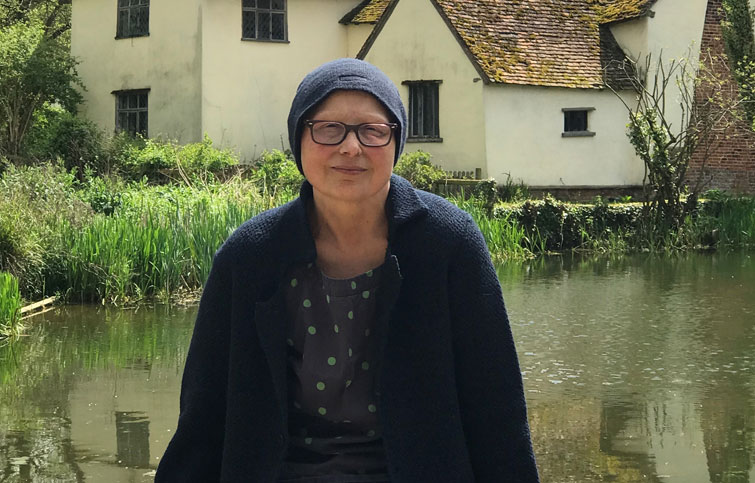 Image: Viv who is being supported by St Helena Hospice to manage breast cancer 