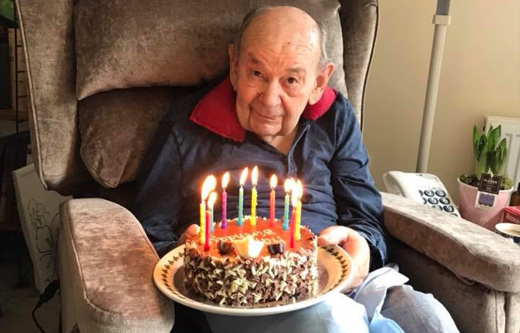 Alan Brown with his birthday cake